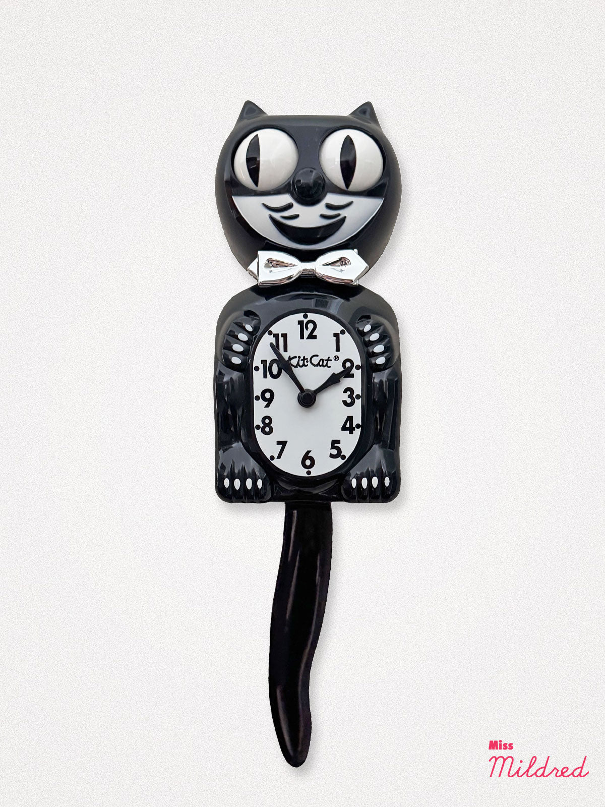 Kit Cat Clock Tuxedo - Original Large Size - Black & Chrome