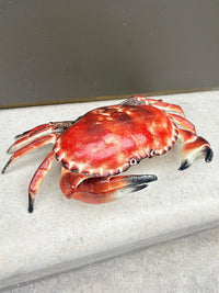 Crab Cast Iron Metal Hinged Lid Trinket Box Large / Heavy