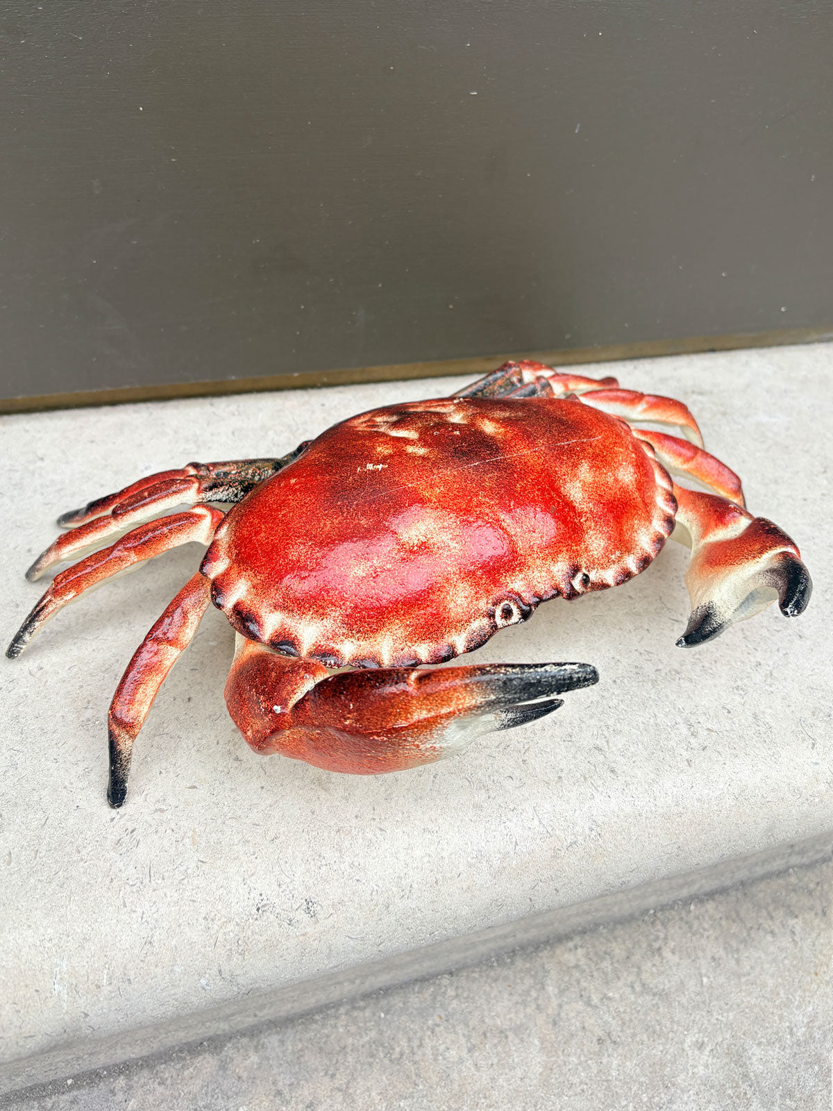 Crab Cast Iron Metal Hinged Lid Trinket Box Large / Heavy