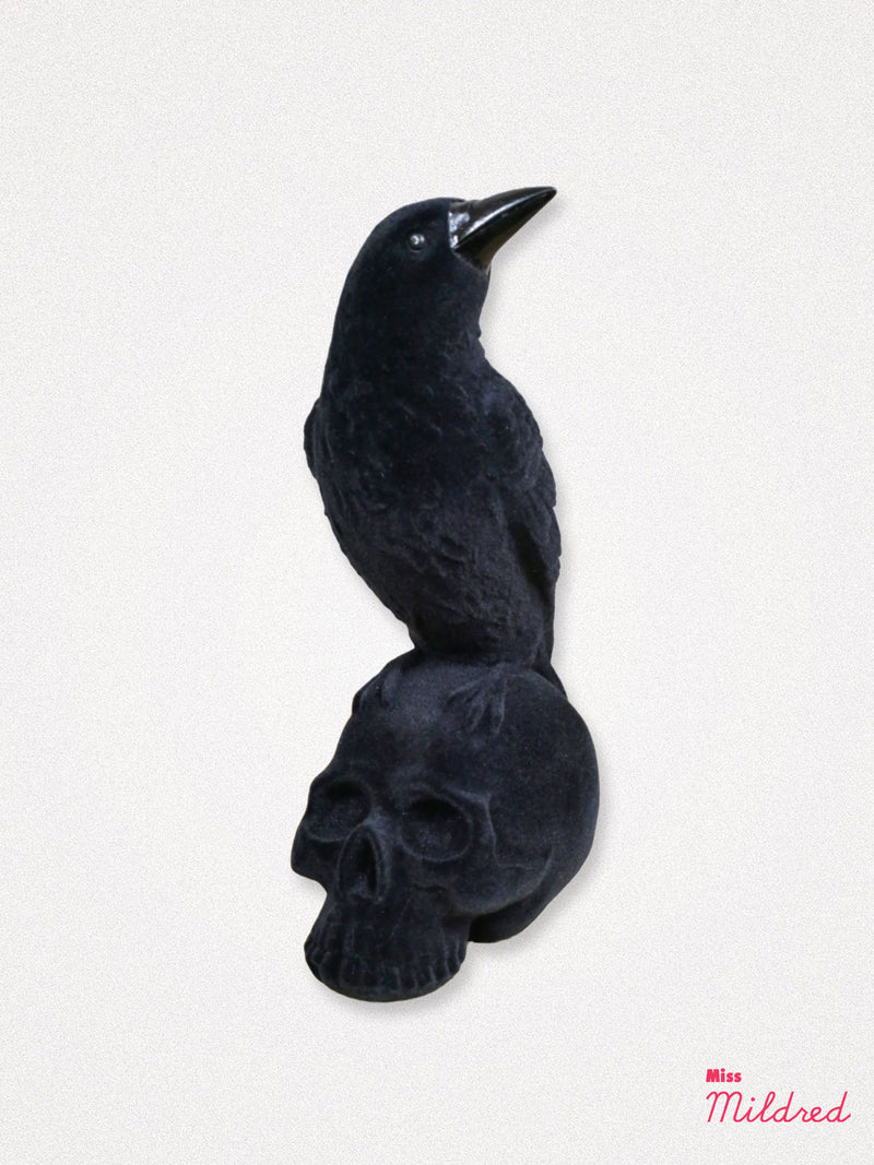 Flock Crow on Skull - Black