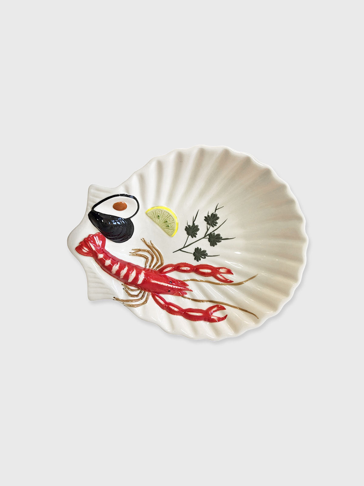 Ceramic Lobster Shell Plate - 22.5cm