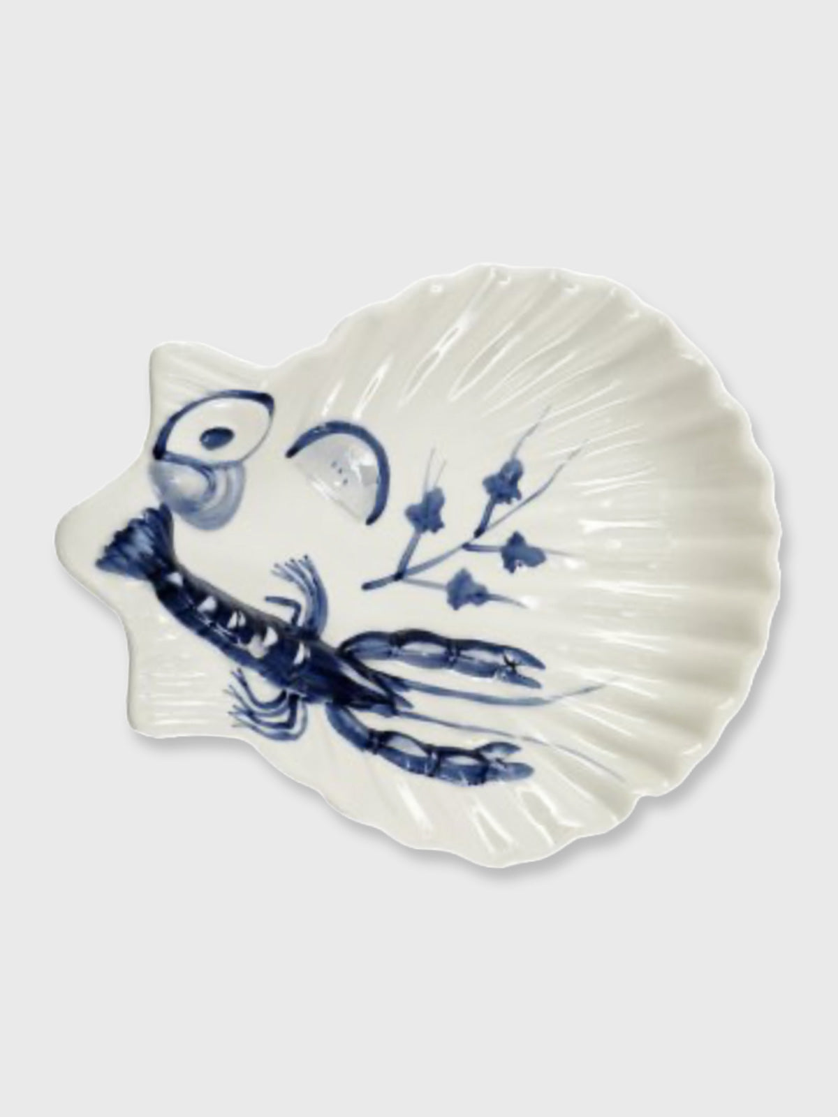 Ceramic Blue Lobster Shell Plate - 29cm