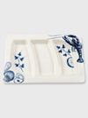 Ceramic Blue Lobster Shell Trio Serving Plate - 31.8cm