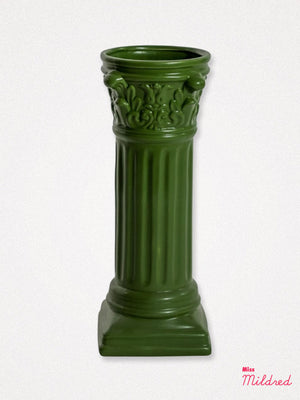 Corinthian Column Ceramic Vase Large - Green