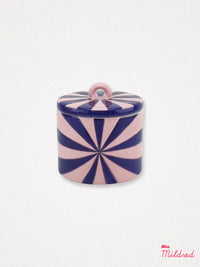 Swirl Deco Storage Jar 11.5 cm - Blue / Pink
