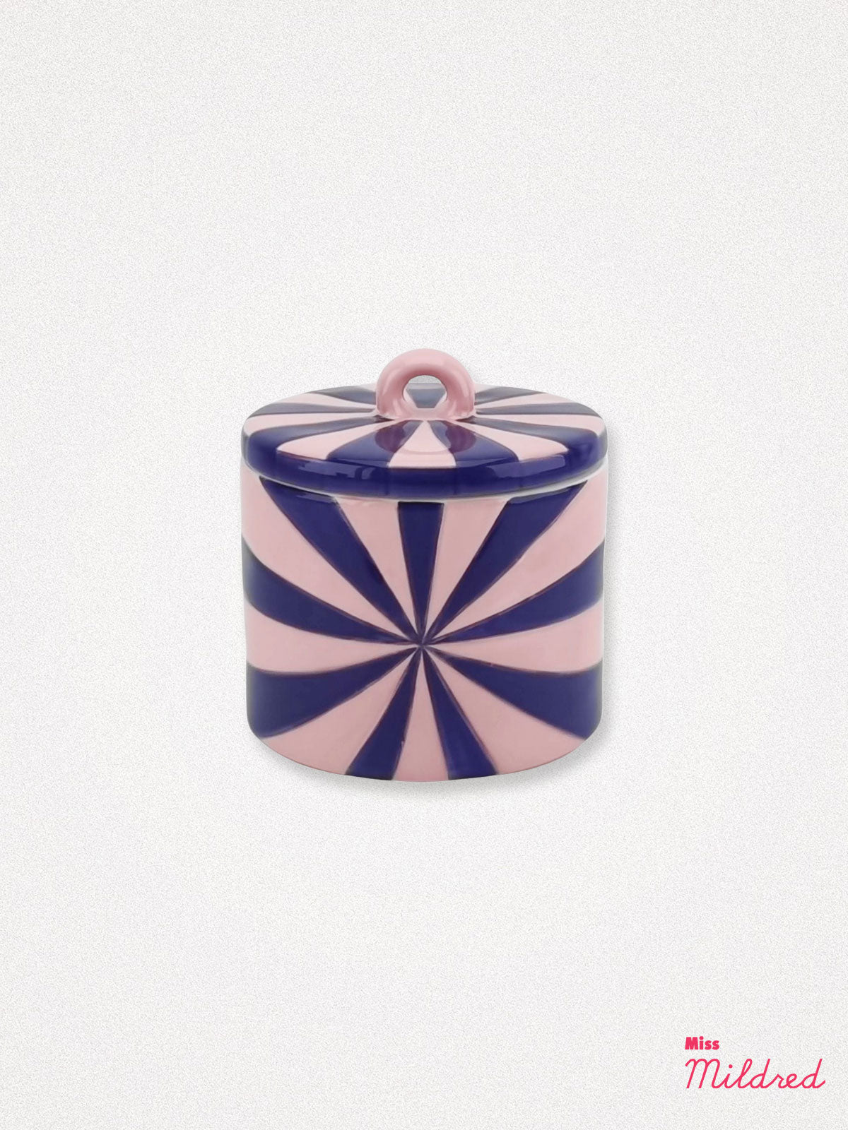 Swirl Deco Storage Jar 11.5 cm - Blue / Pink