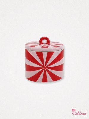 Swirl Deco Storage Jar 11.5 cm - Red / Pink