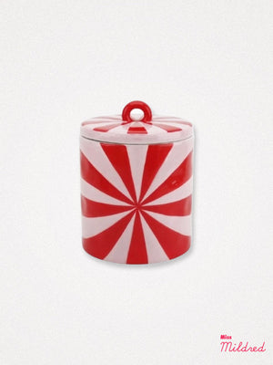 Swirl Deco Storage Jar 14.5 cm - Red / Pink