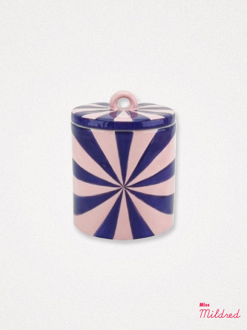 Swirl Deco Storage Jar 14.5 cm - Blue / Pink