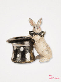 White Rabbit with Hat Figurine