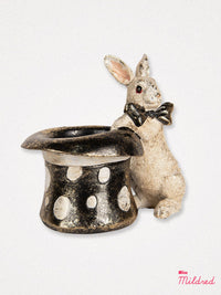 White Rabbit with Hat Figurine