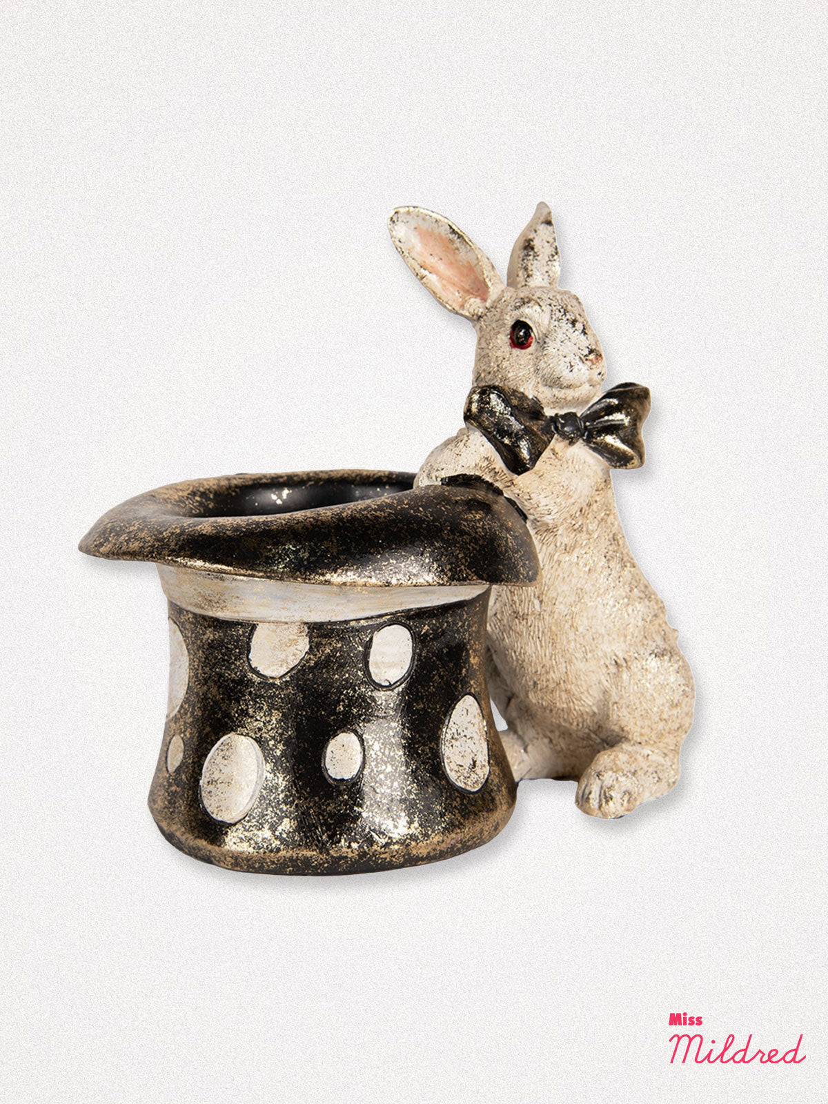White Rabbit with Hat Figurine