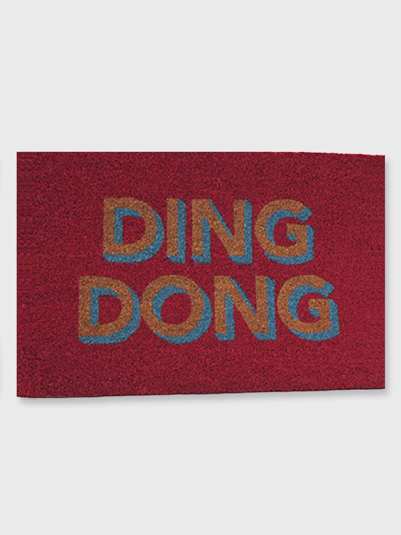 Ding Dong Door Mat - Pink