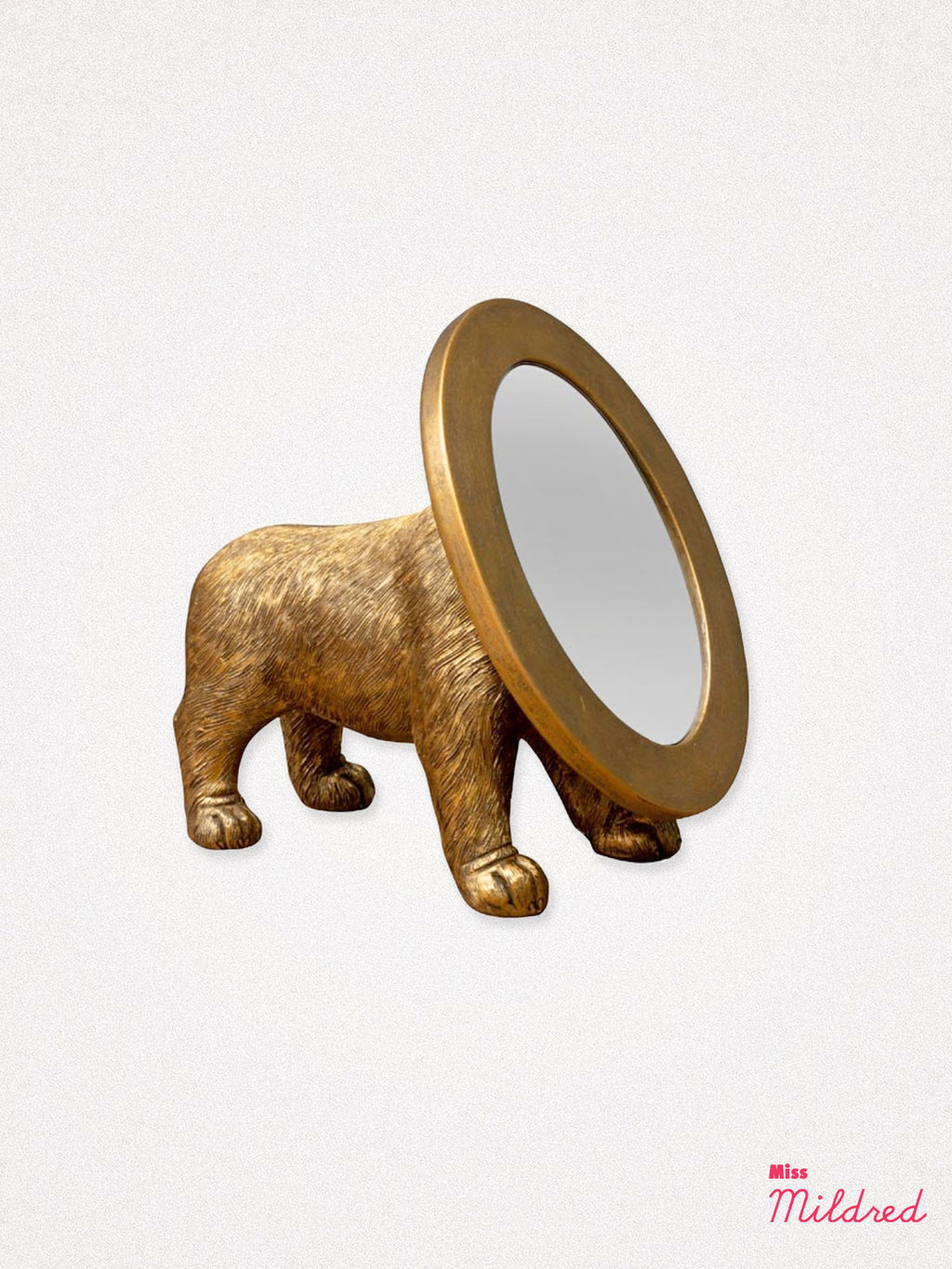 Dog Shaped Oval Mirror - Gold