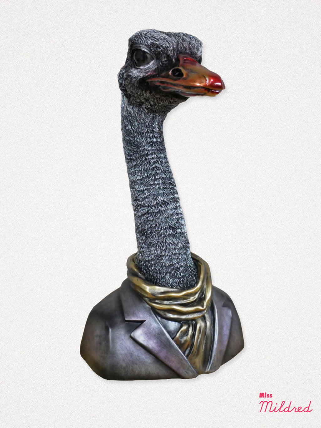 Emu Head Bust - Bronze and Gold