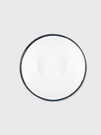 Enamel Bowl White / Navy Rim - 16cm