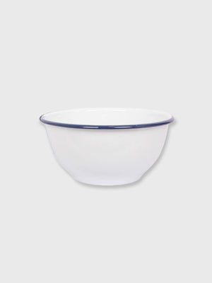 Enamel Mixing Bowl Medium - White with Blue Rim