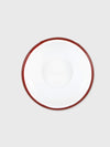 Enamel Bowl White / Red Rim - 16cm