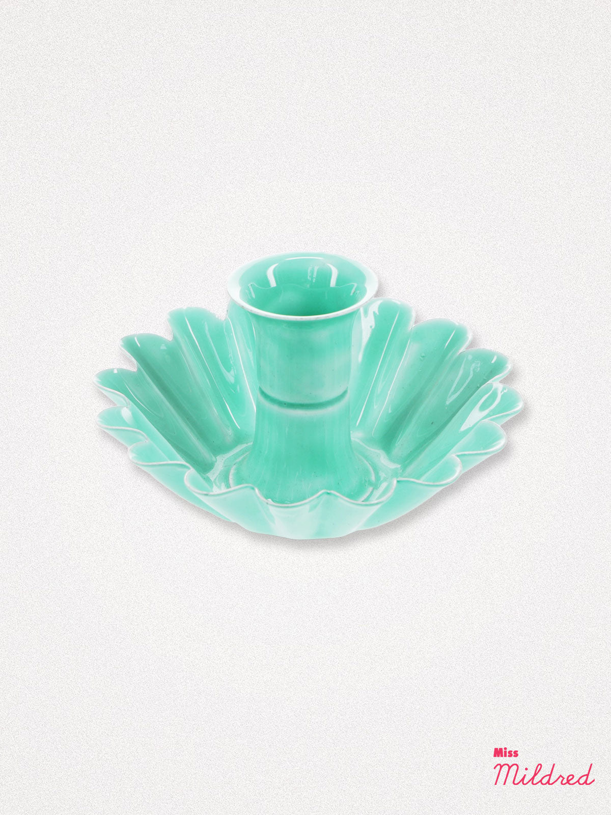 Enamel Metal Candle Holder - Aqua
