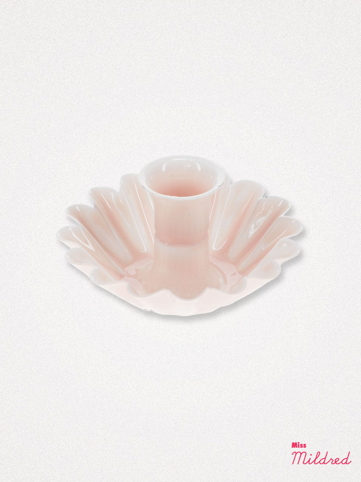 Enamel Metal Candle Holder - Soft Pink
