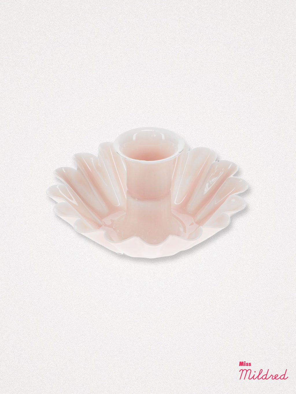 Enamel Metal Candle Holder - Soft Pink