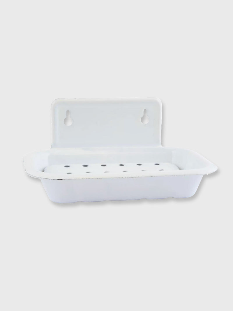 Enamel Wall Mounted Soap Dish with Draining Holes