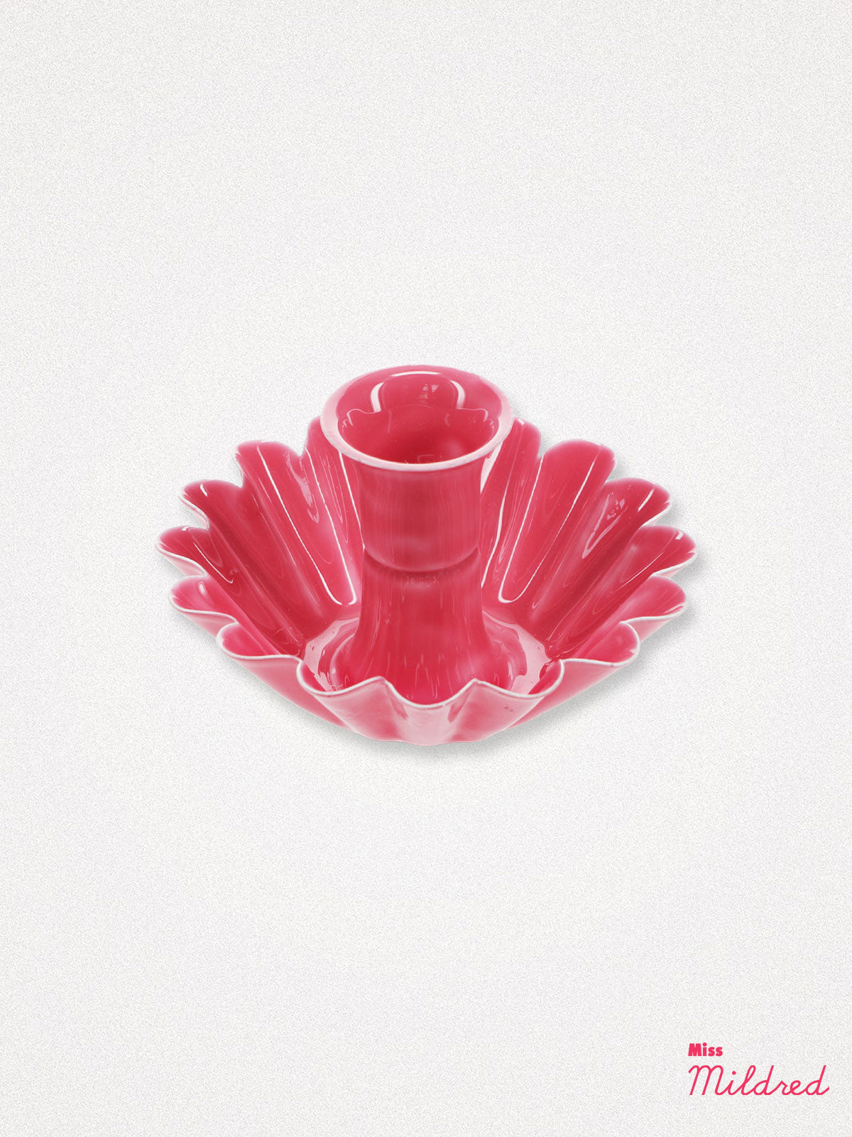 Enamel Metal Candle Holder - Hot Pink
