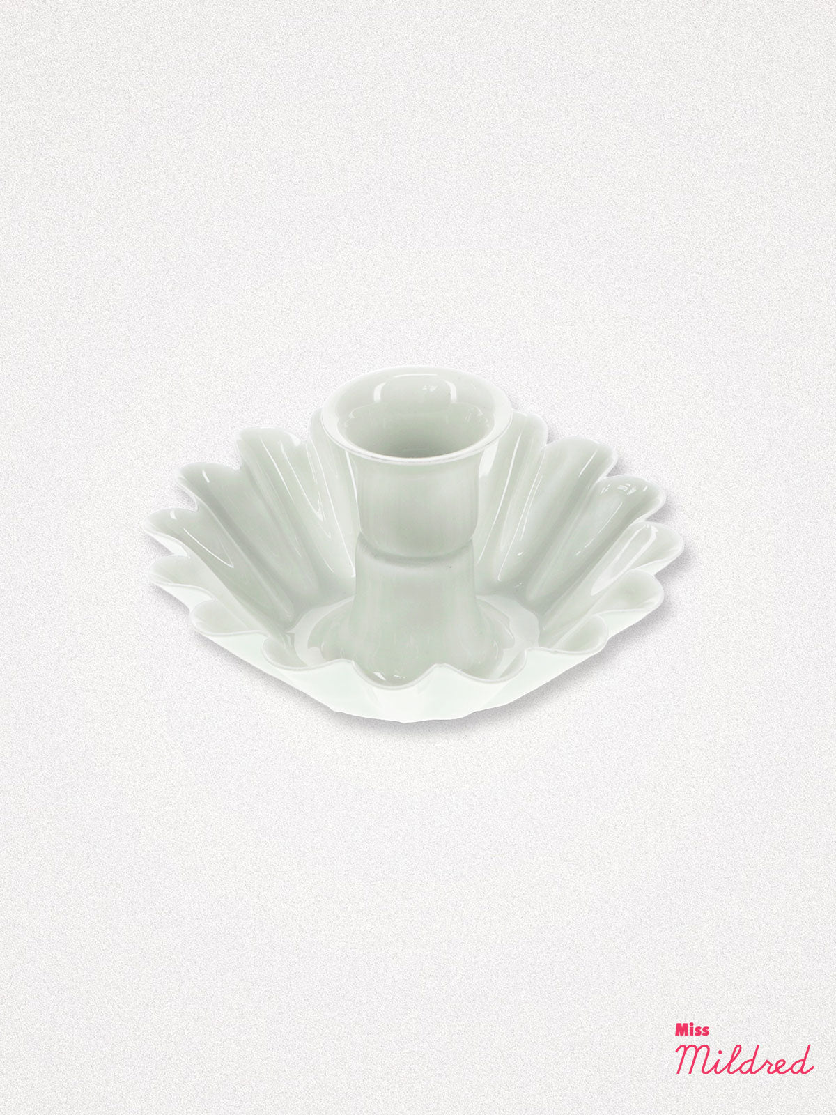 Enamel Metal Candle Holder - Light Grey