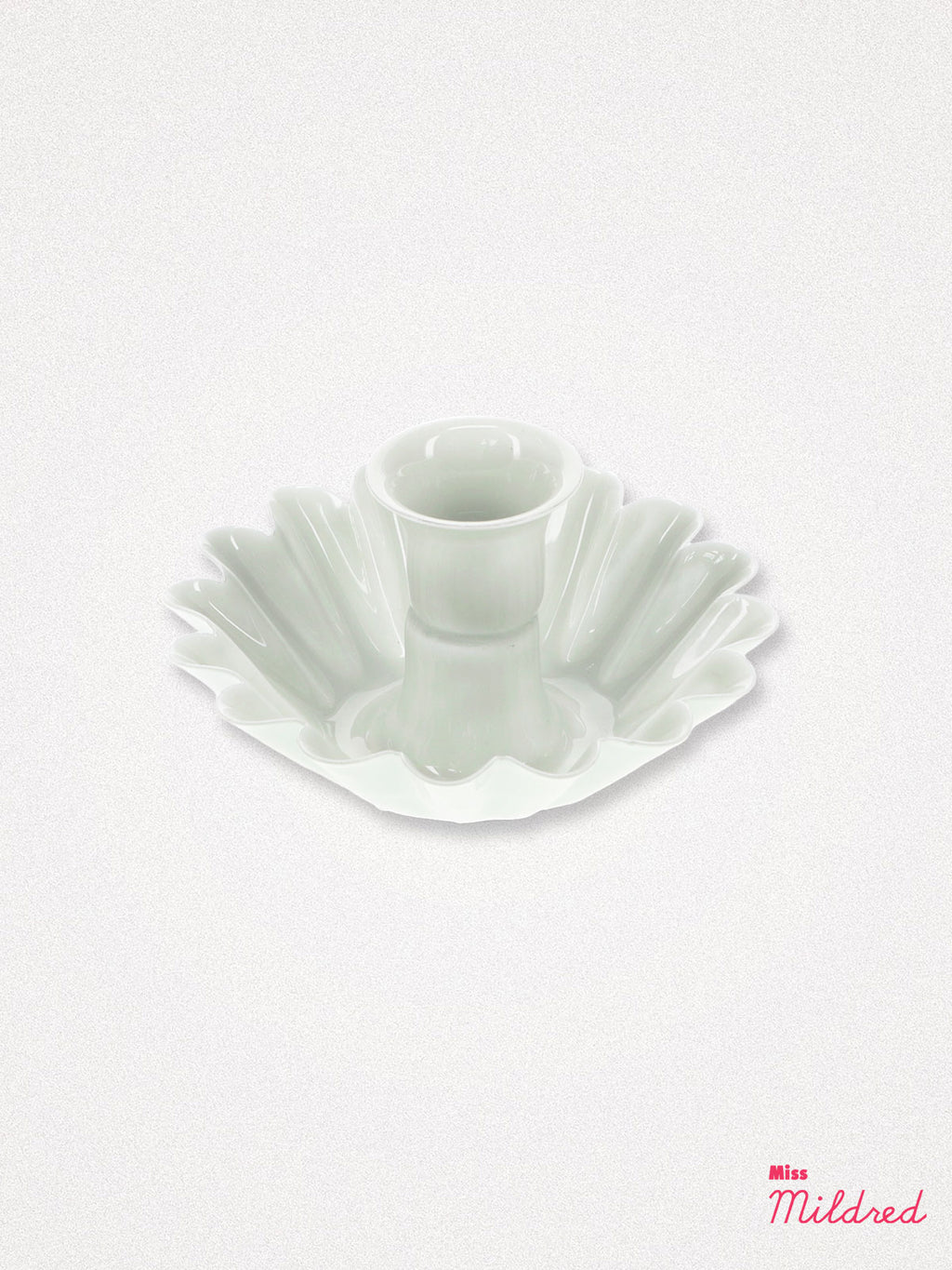 Enamel Metal Candle Holder - Light Grey