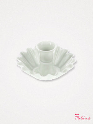 Enamel Metal Candle Holder - Light Grey