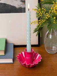 Enamel Metal Candle Holder - Hot Pink