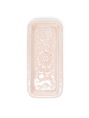 Enamel Rectangular Trinket Tray - Pink