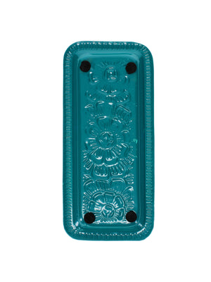 Enamel Rectangular Trinket Tray - Petrol Blue