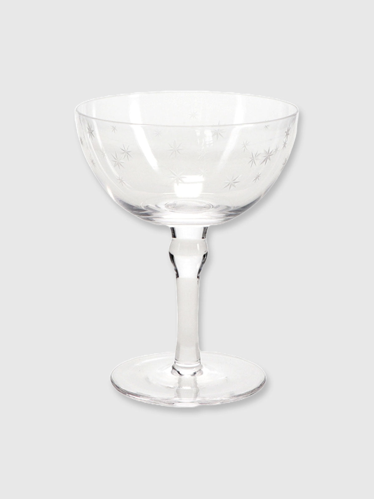 Cocktail Coupe Glass - Etched Star