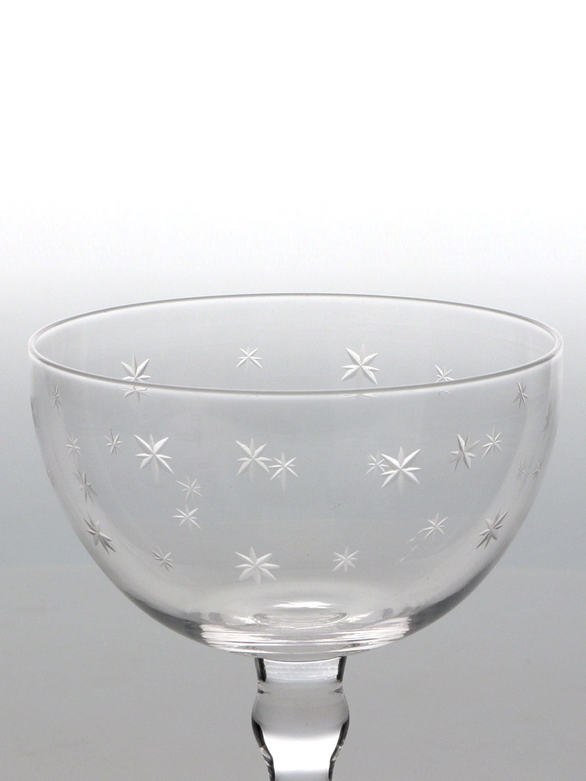 Cocktail Coupe Glass - Etched Star