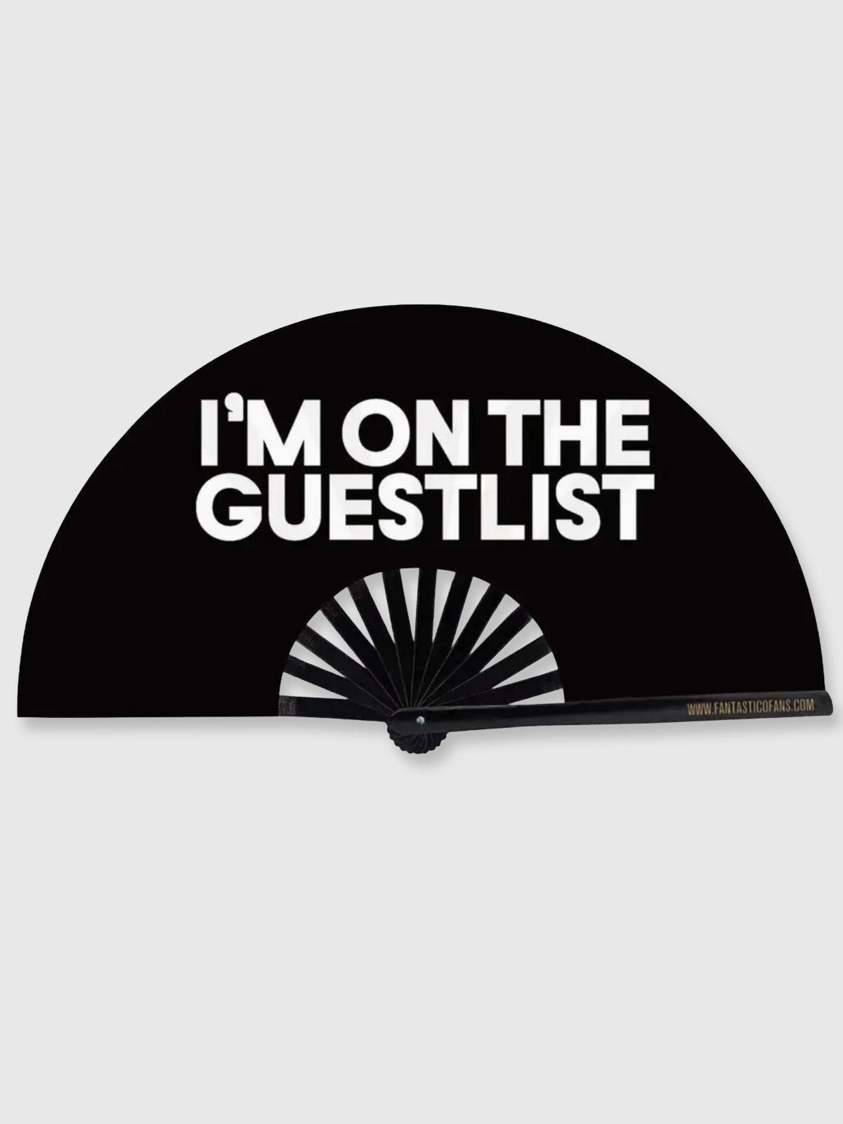 Very Large Festival Hand Fan - I'm On The Guestlist