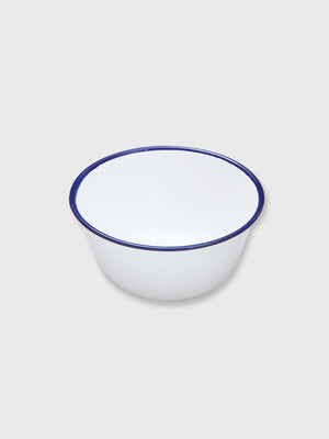 Falcon Enamel 12cm Pudding Bowl - White / Blue
