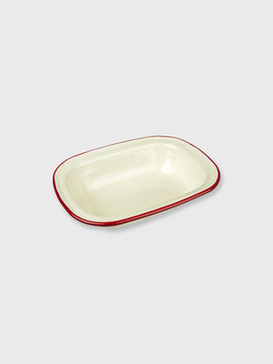 Falcon Enamel Individual Pie Dish Cream / Red - 16cm