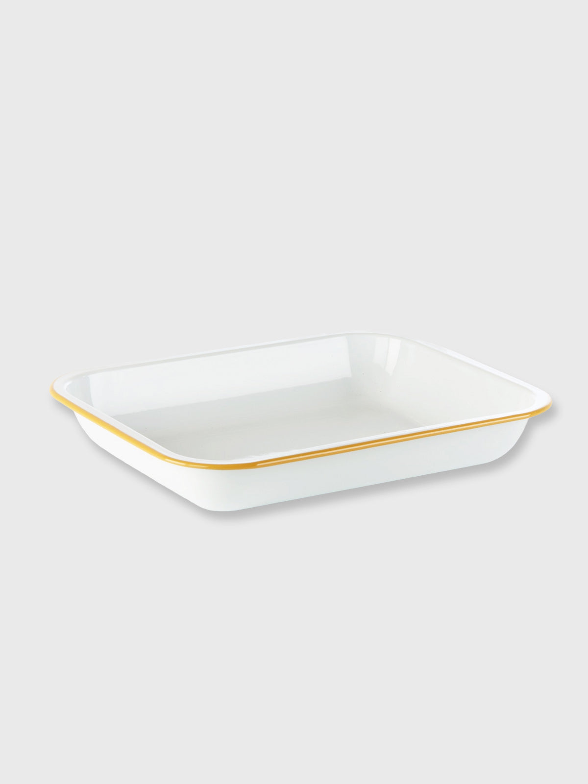 Falcon Enamel Plate Medium Roaster Bake Pan - White / Yellow