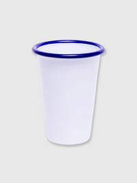 Falcon White & Blue Tall Enamel Beaker / Cup - 12cm