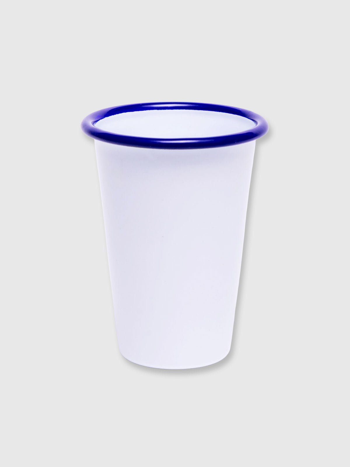 Falcon White & Blue Tall Enamel Beaker / Cup - 12cm