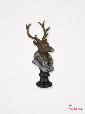 Elegant Deer Stag Statue Bust - 23cm