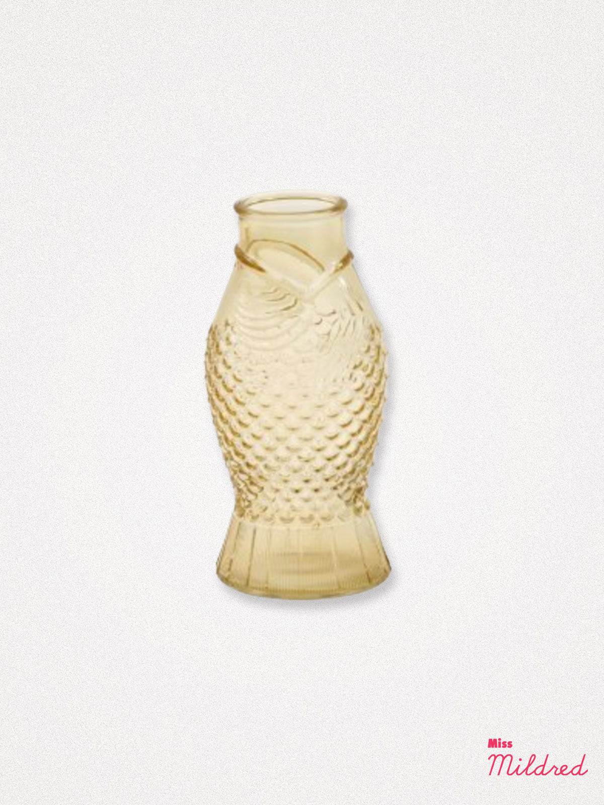 Fish Shape Glass 18cm Bottle Vase - Orange
