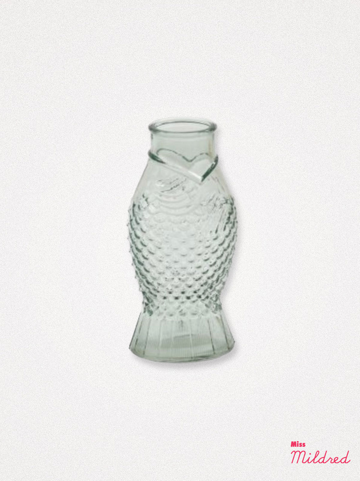 Fish Shape Glass 18cm Bottle Vase - Green