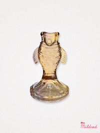 Fish Shape Glass Candle Holder - Orange