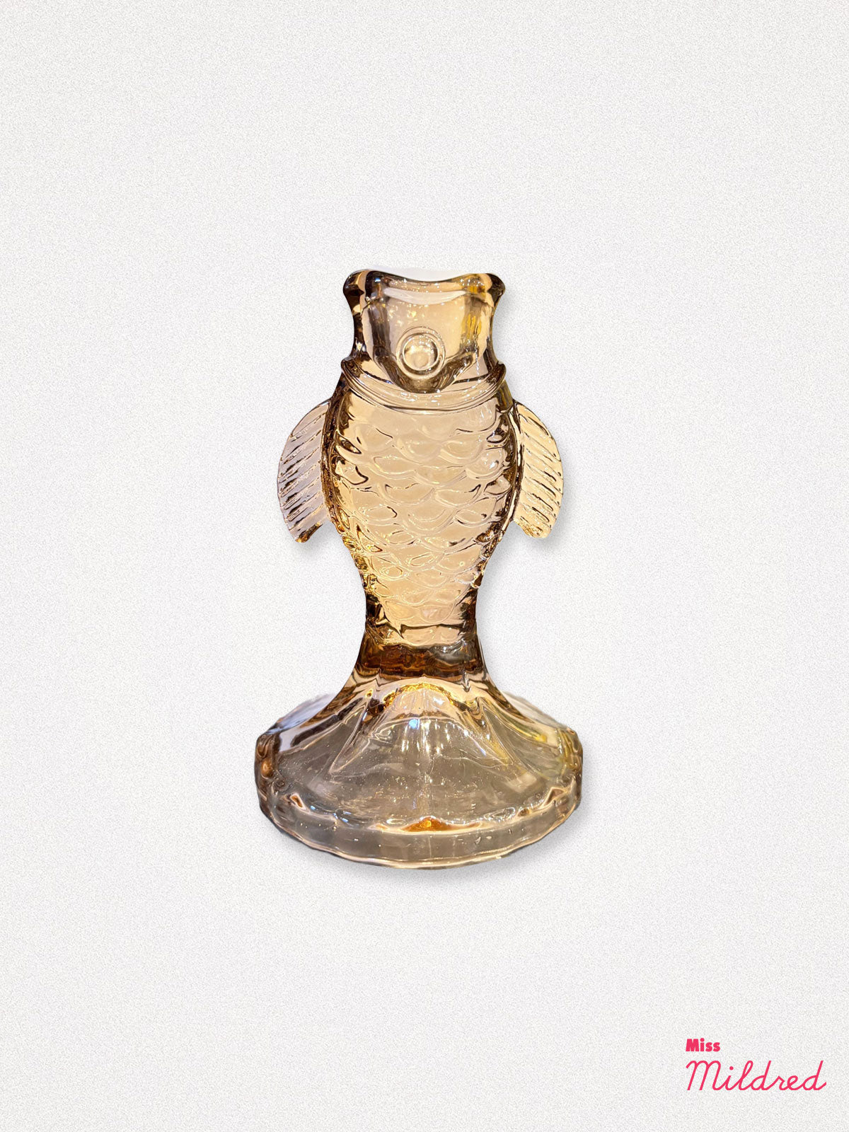 Fish Shape Glass Candle Holder - Orange