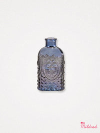 Fleur De Lis Blue Bottle Vase - 12.5cm