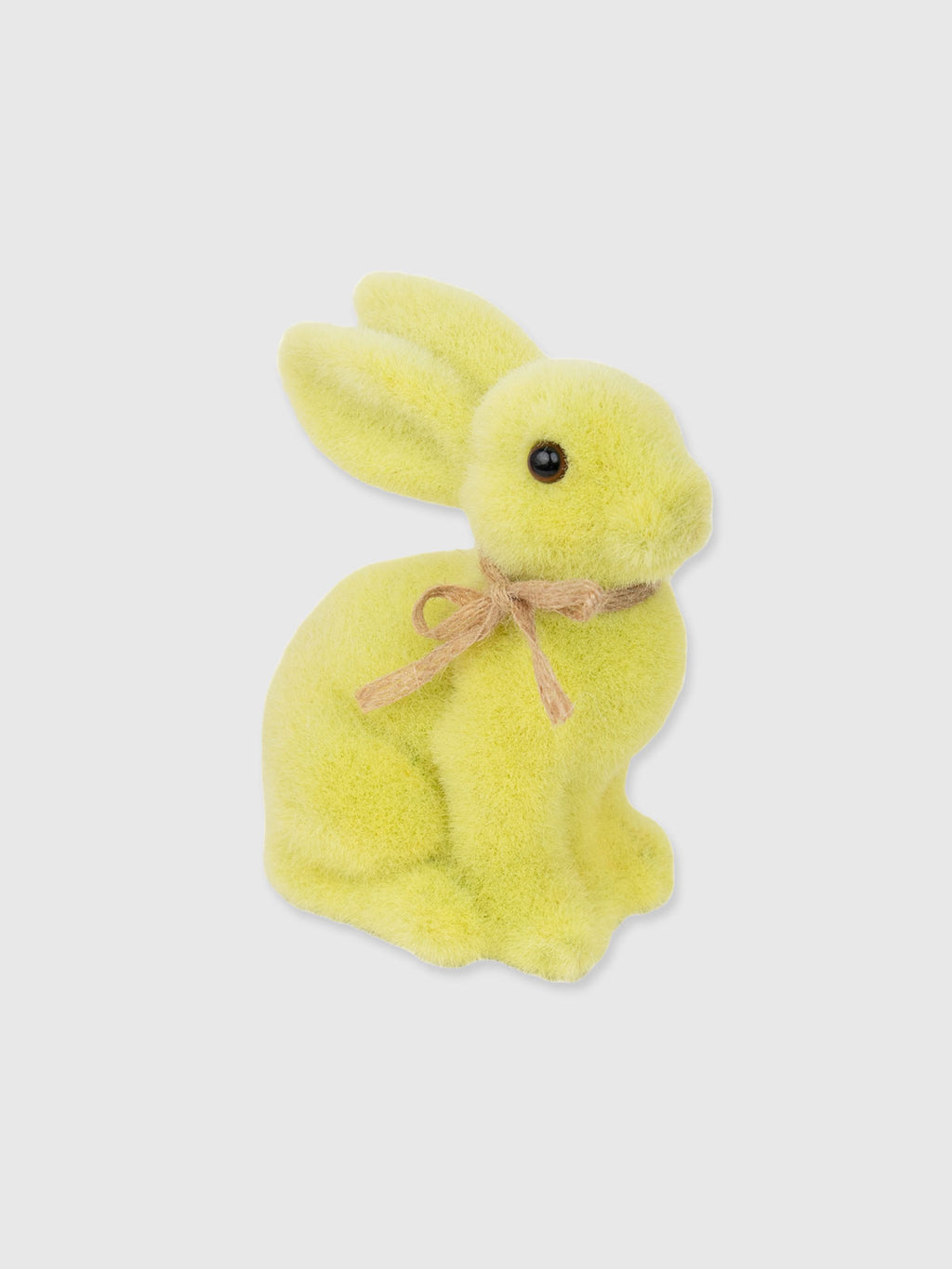 Flocked Grass Bunny 15cm - Yellow