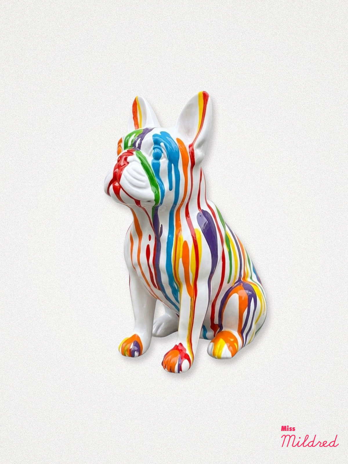 French Bulldog Statue 20cm - Multi Colour Drip