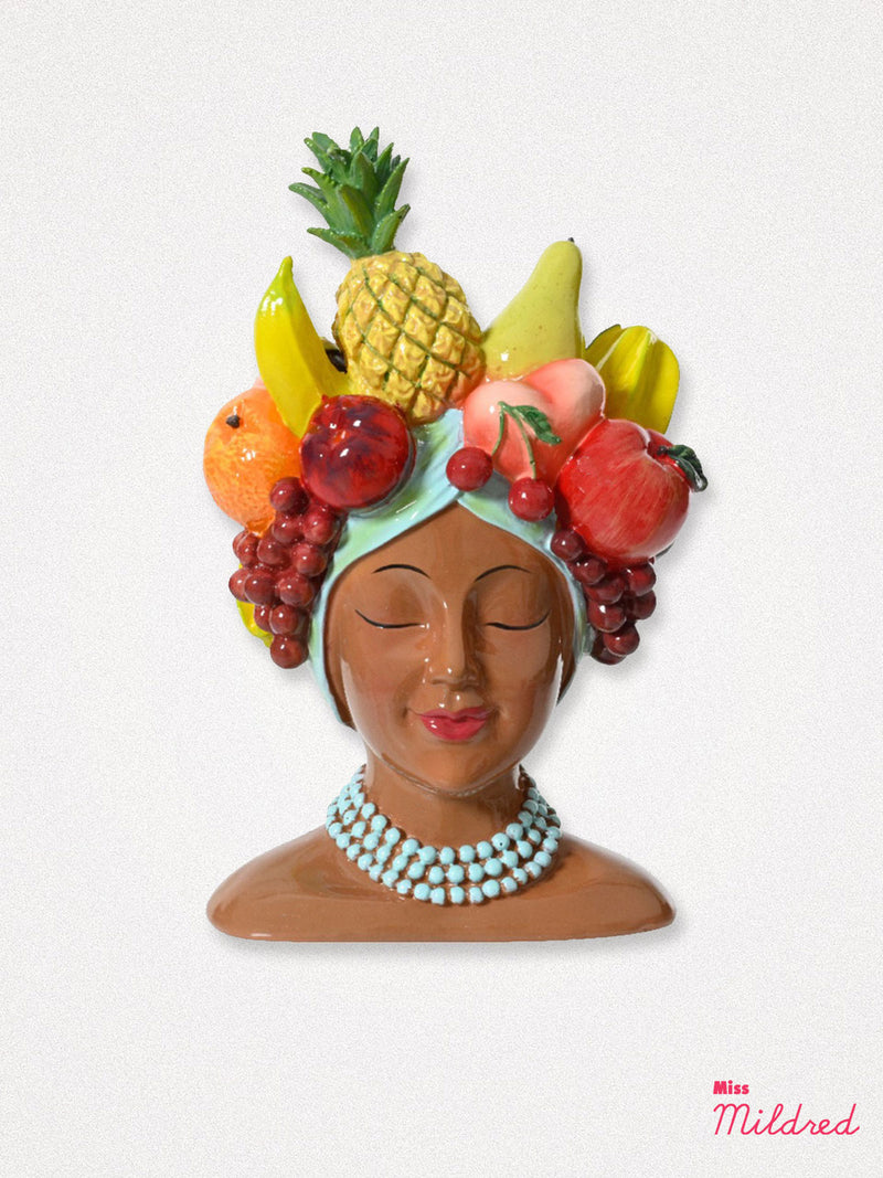 Fruit Head Goddess Black Lady Planter